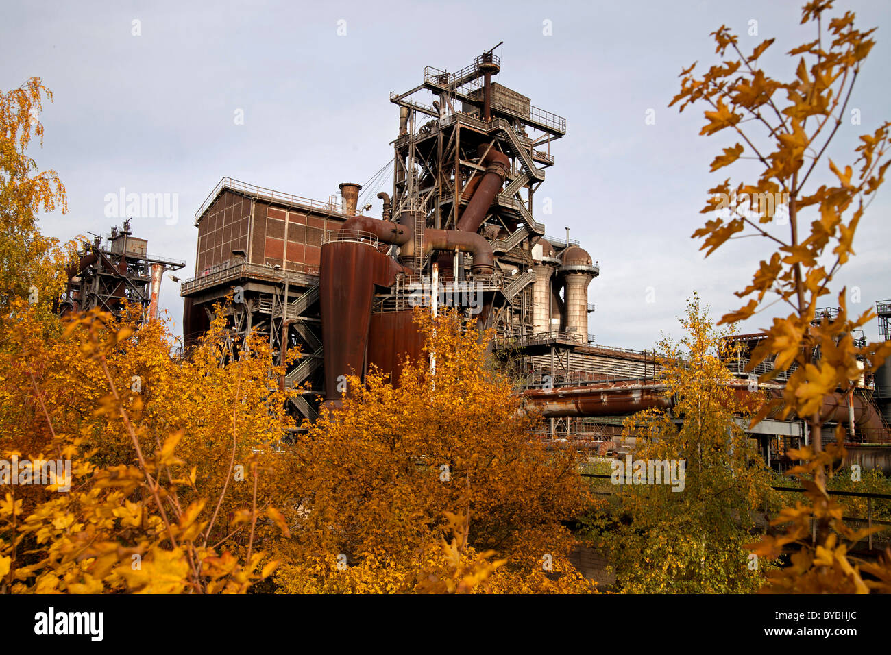 Abandoned steel mill in Duisburg-Nord Landscape Park, Duisburg, Ruhr Area, North Rhine-Westphalia, Germany, Europe Stock Photo