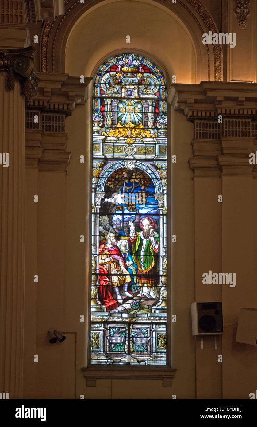 St Leo Catholic Church Stained Glass Window Stock Photo Alamy