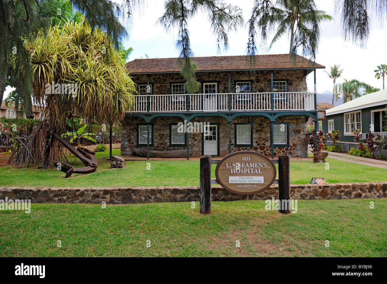 U.S. Seamen's Hospital Lahaina Maui Hawaii Pacific Ocean Stock Photo
