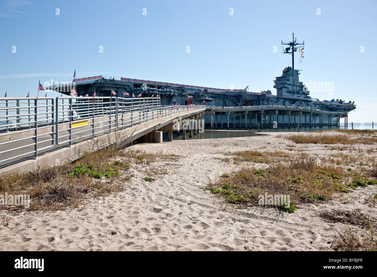 USS Lexington V16, Aircraft Carrier Stock Photo