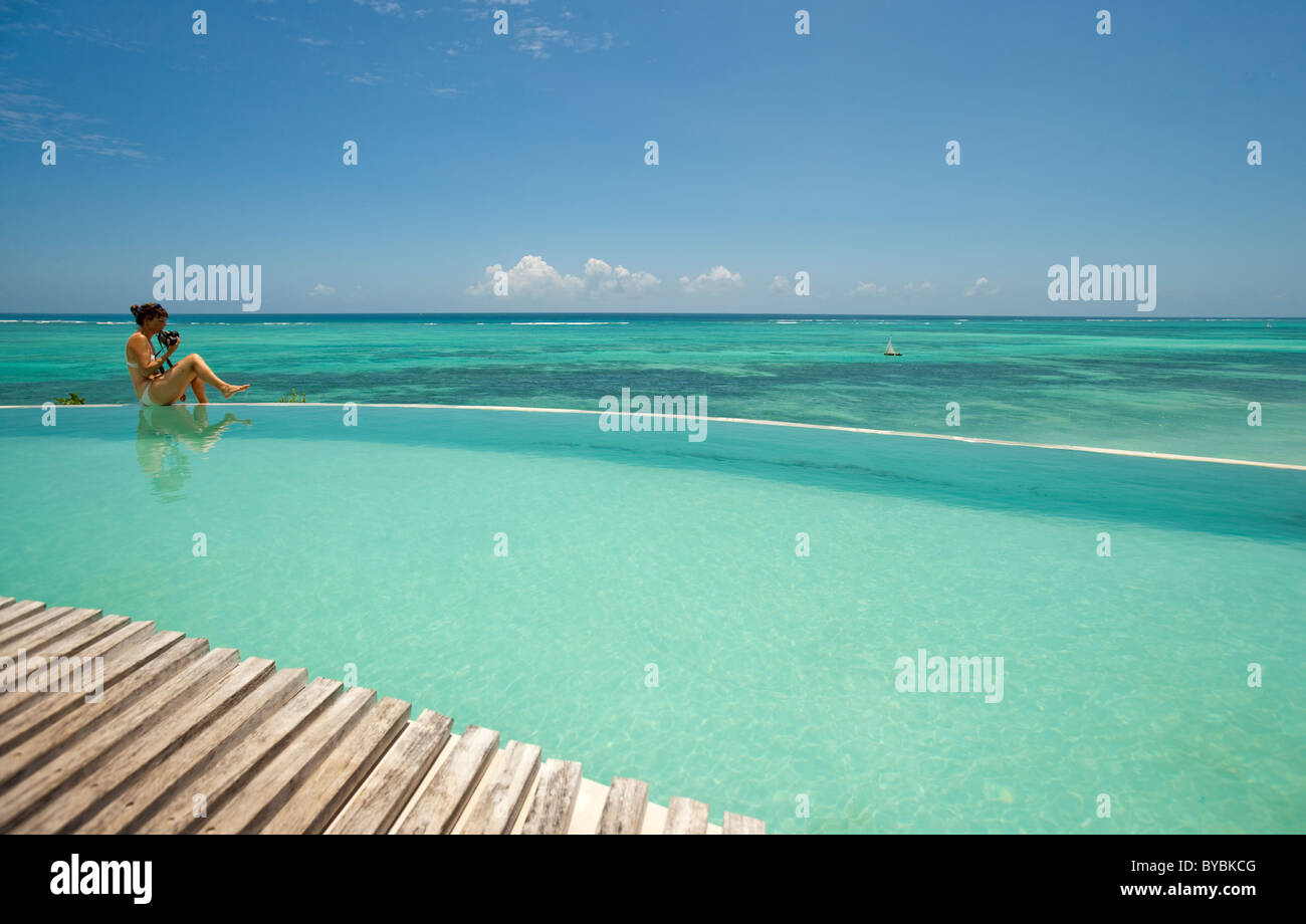 A view of the Indian Ocean from the Shooting Star Lodge, Zanzibar