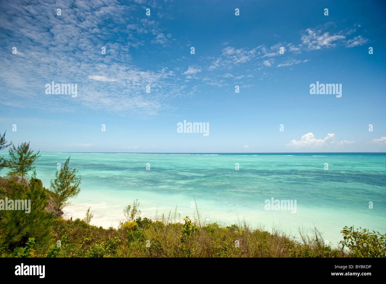 A view of the Indian Ocean from the Shooting Star Lodge, Zanzibar
