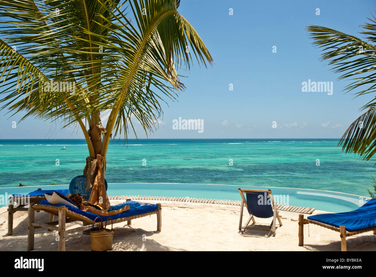 A view of the Indian Ocean from the Shooting Star Lodge, Zanzibar