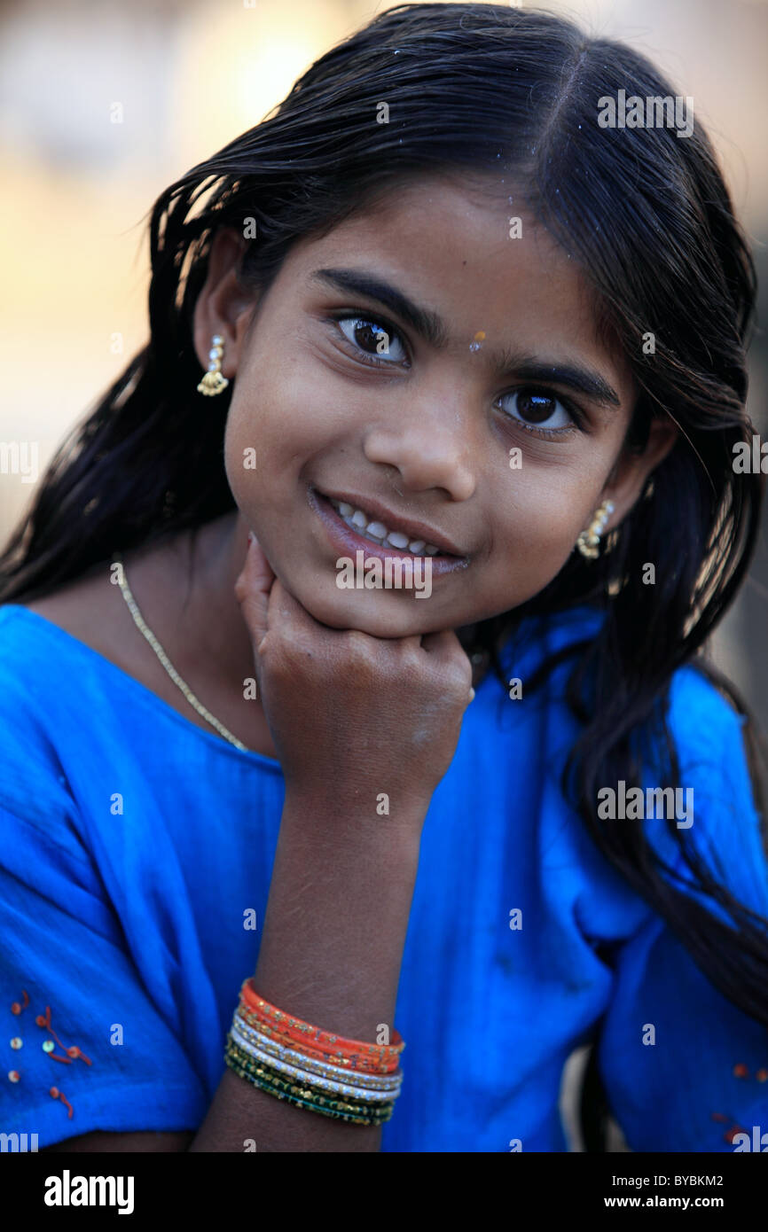 cute girl Andhra Pradesh South India Stock Photo - Alamy