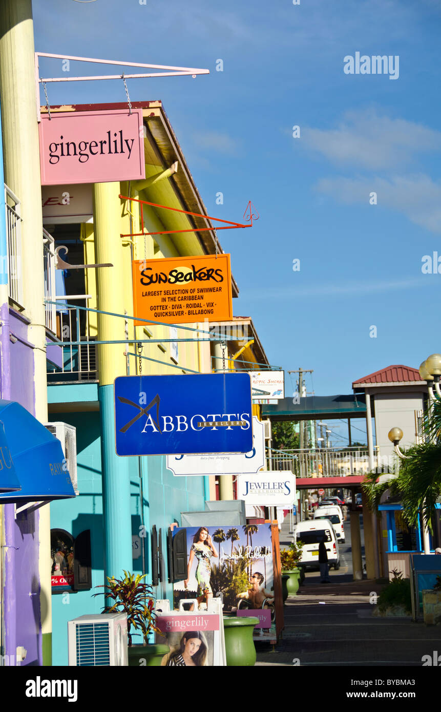 Antigua Heritage Quay dury free shopping area near cruise dock Stock Photo