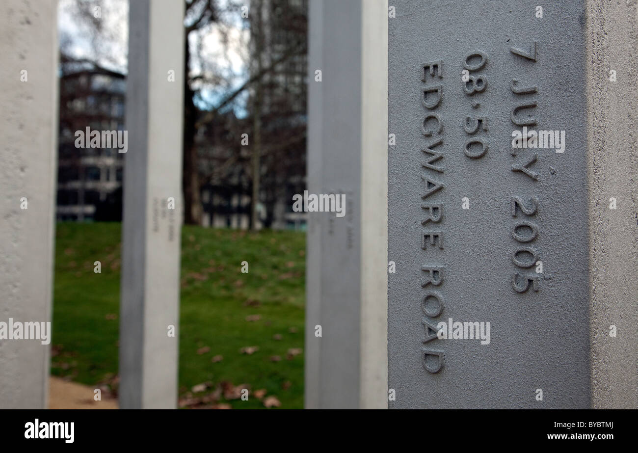 Memorial to victims of 7/7 bombings, Hyde Park, London Stock Photo