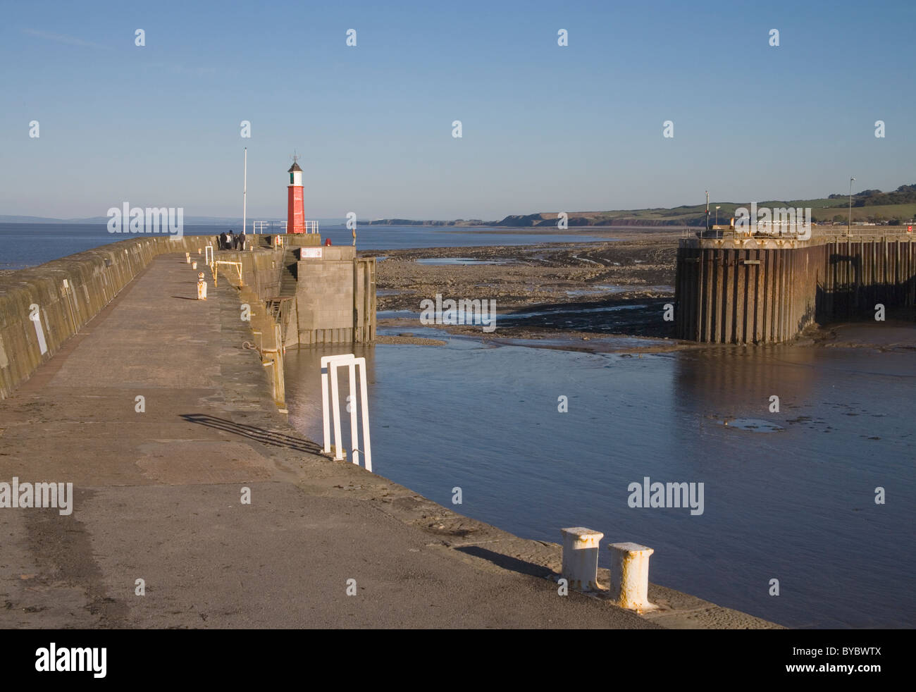 the harbour entrance at Watchet on the north somerset coast Stock Photo