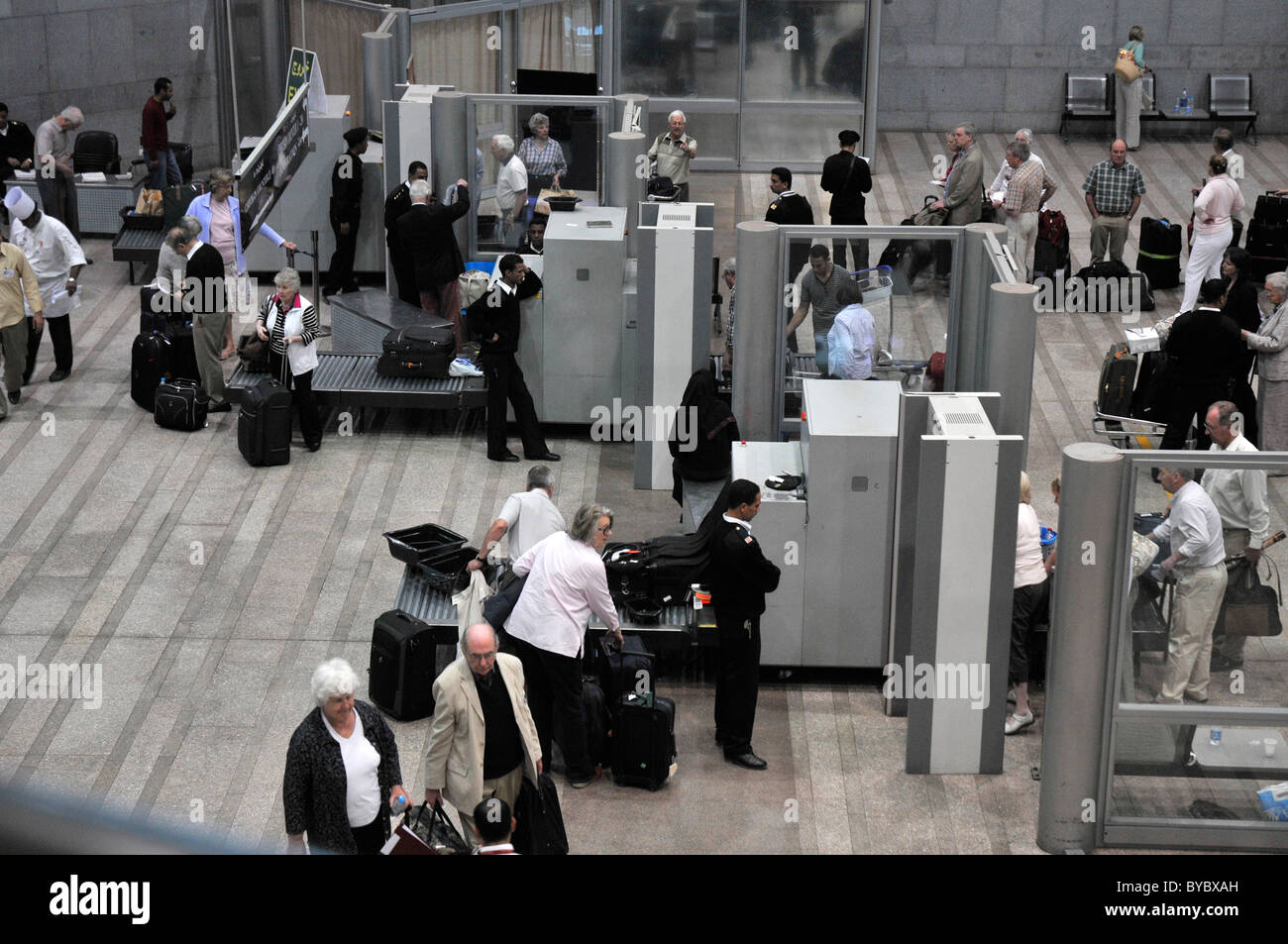 Security and baggage checks at Luxor airport, Egypt Stock Photo Alamy