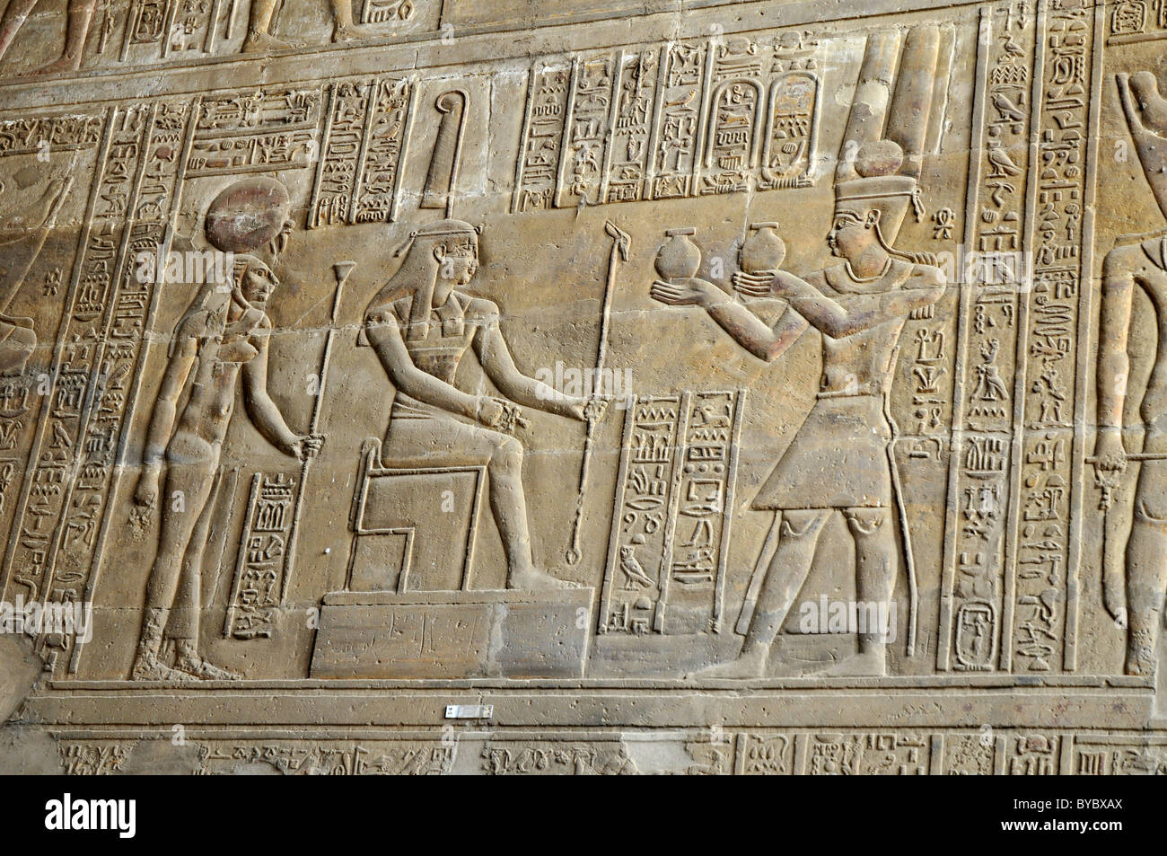 Esna temple, Egypt, Hyroglifics in Esna temple, Egypt Stock Photo