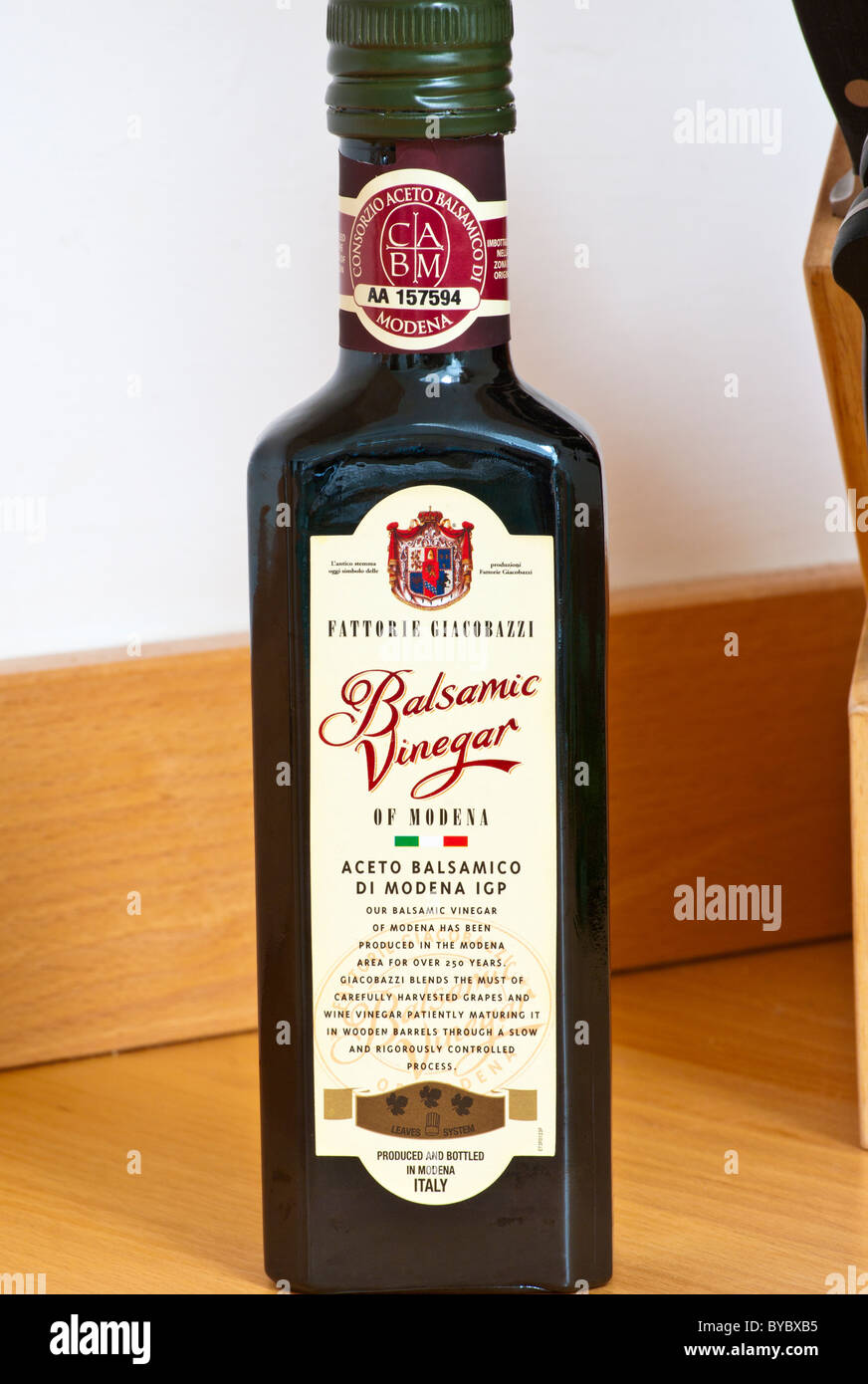 Bottle Of Balsamic Vinegar Stock Photo