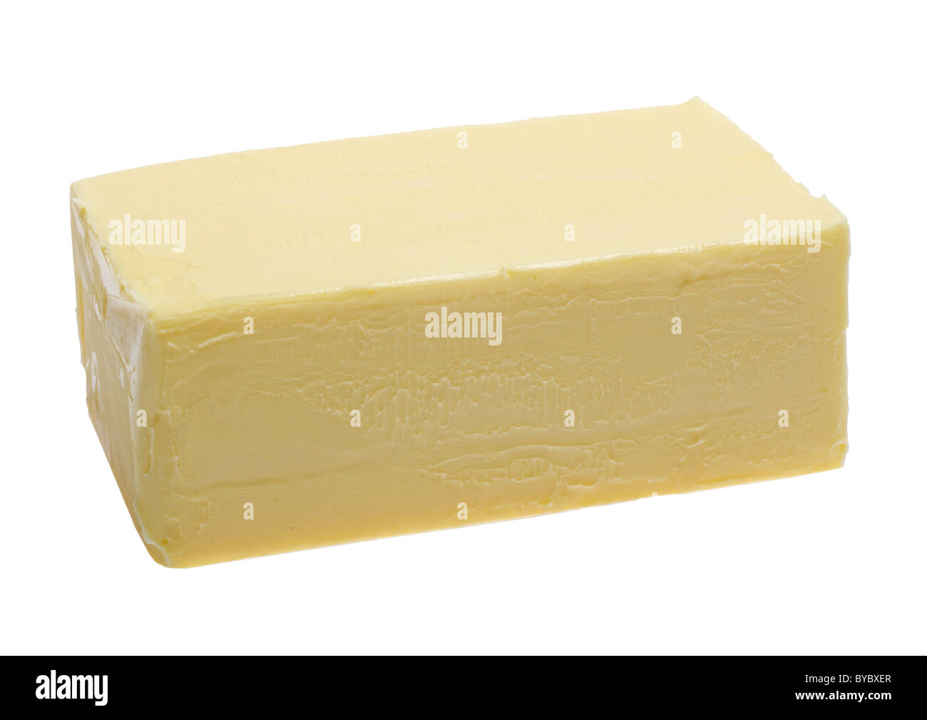 Butter on white background Stock Photo