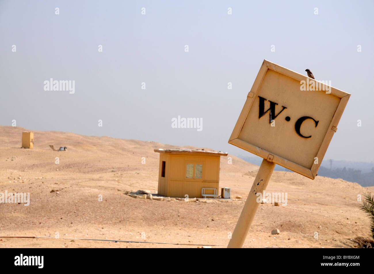 Toilet sign and toilet, WC sign, W.C., Egypt Stock Photo