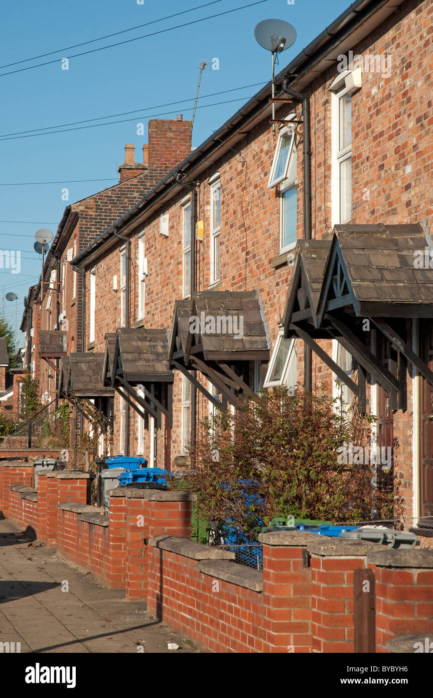 Row of terraced property, Altrincham Stock Photo Alamy