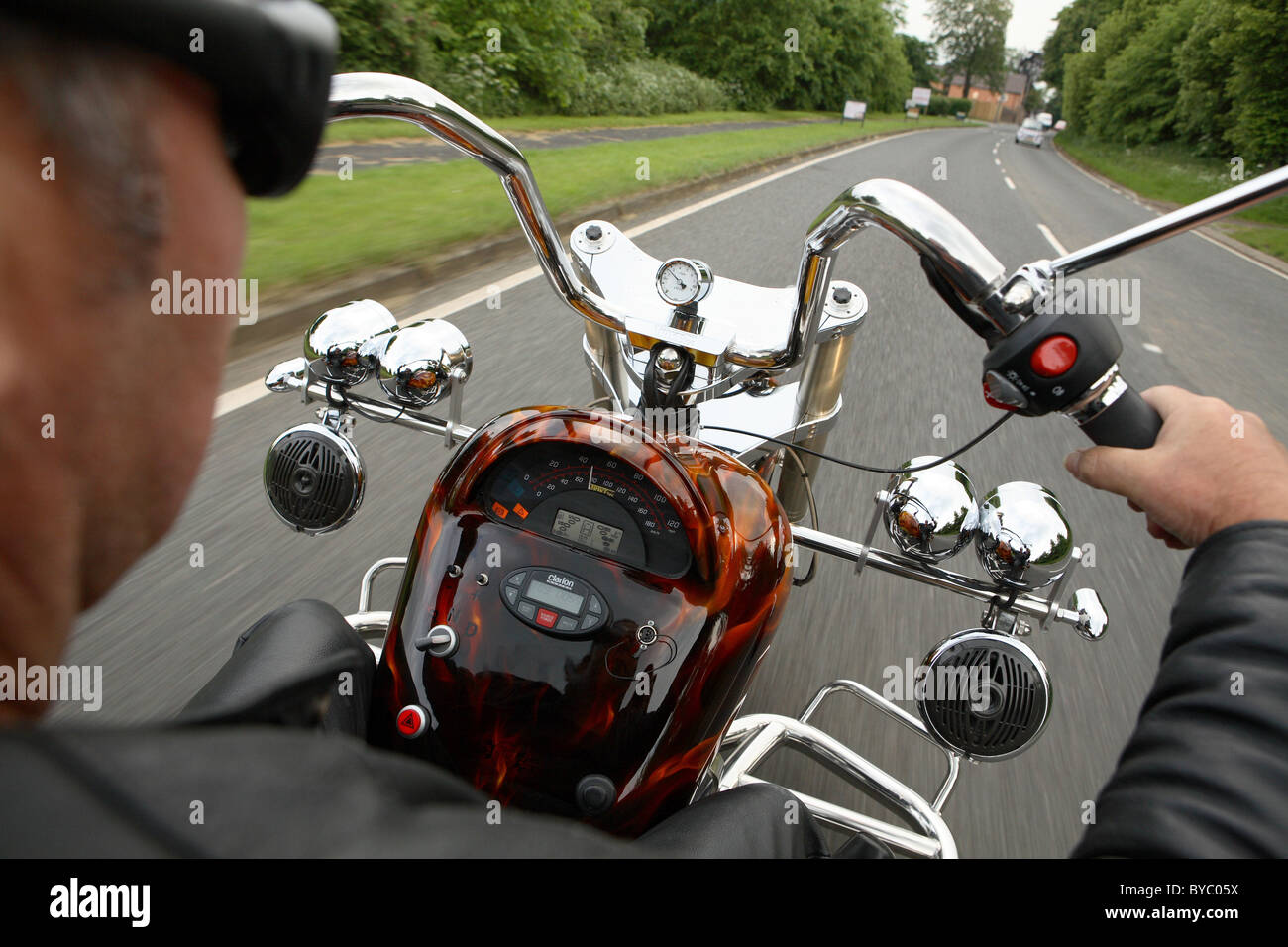 Trike Riders Trike riders view of the road Stock Photo - Alamy