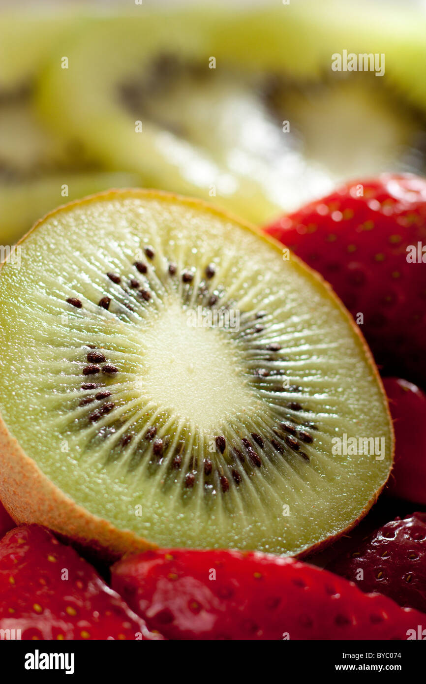 Kiwi with Strawberries Stock Photo