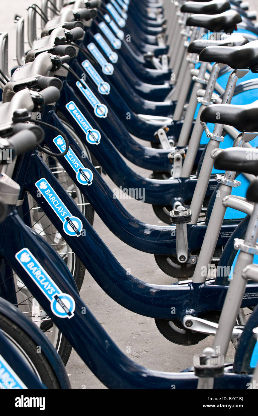 Barclays Bicycle Hire Scheme. Stock Photo