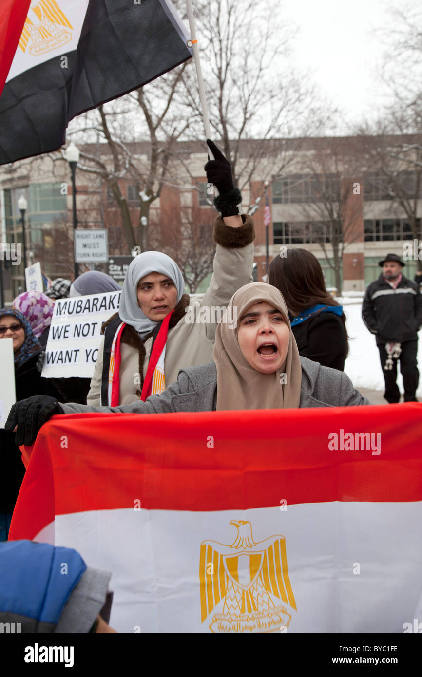 EgyptianAmericans Demand a New Government in Egypt Stock Photo Alamy