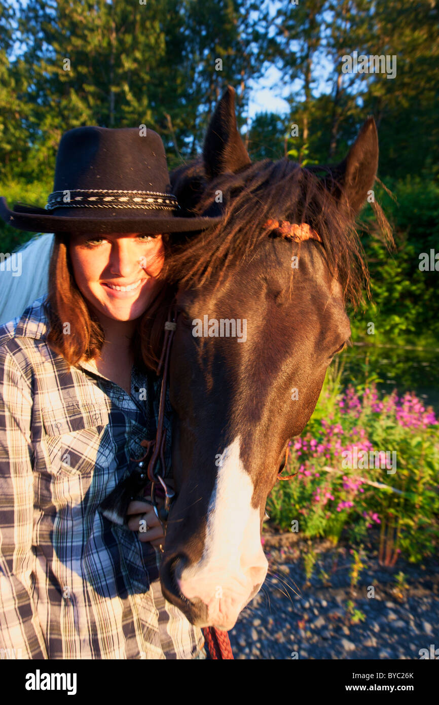 Horseback riding near Resurrection Bay, Seward, Alaska Stock Photo Alamy