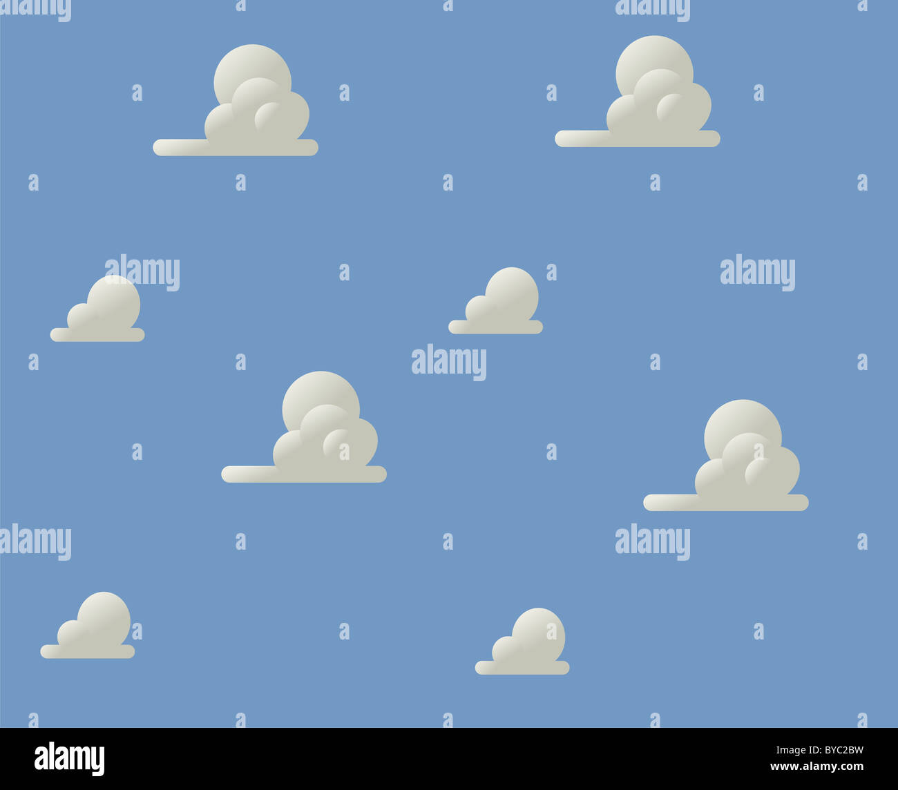 A blue sky with clouds illustration background. Vector available Stock ...