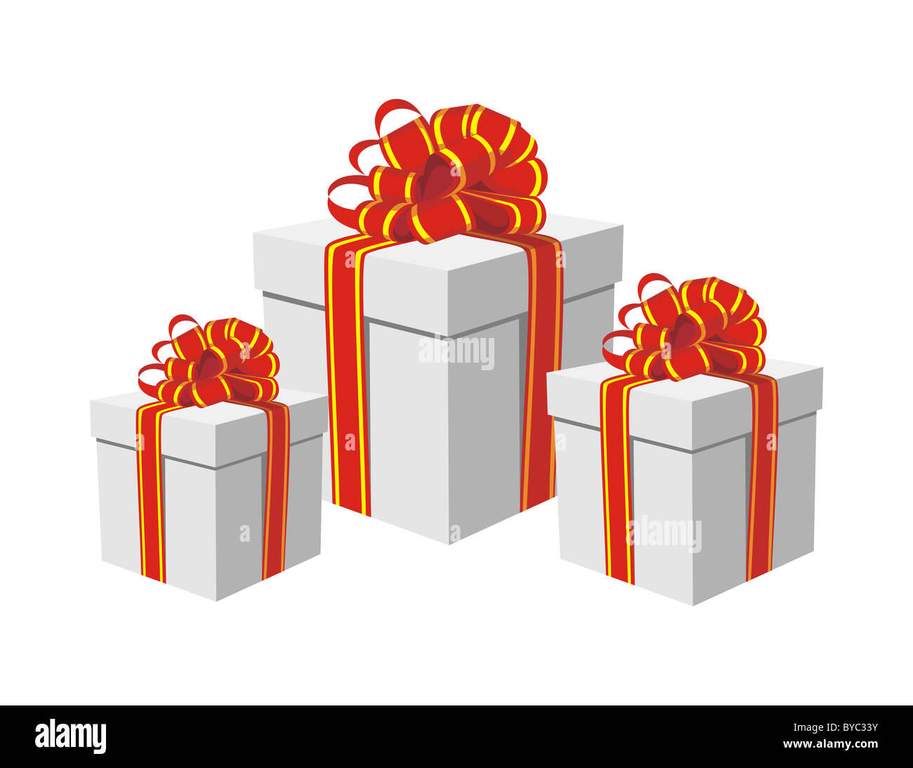 Illustration of beautiful gift boxes. White background. Vector ...