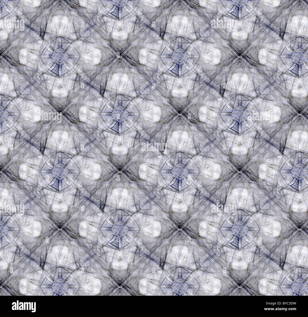 A gray and blue transparent seamless texture made from complex square fractal tiles Stock Photo