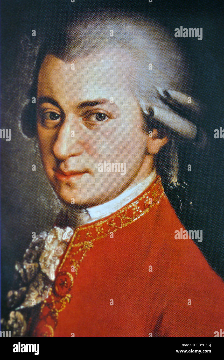 Wolfgang Amadeus Mozart portrait Stock Photo