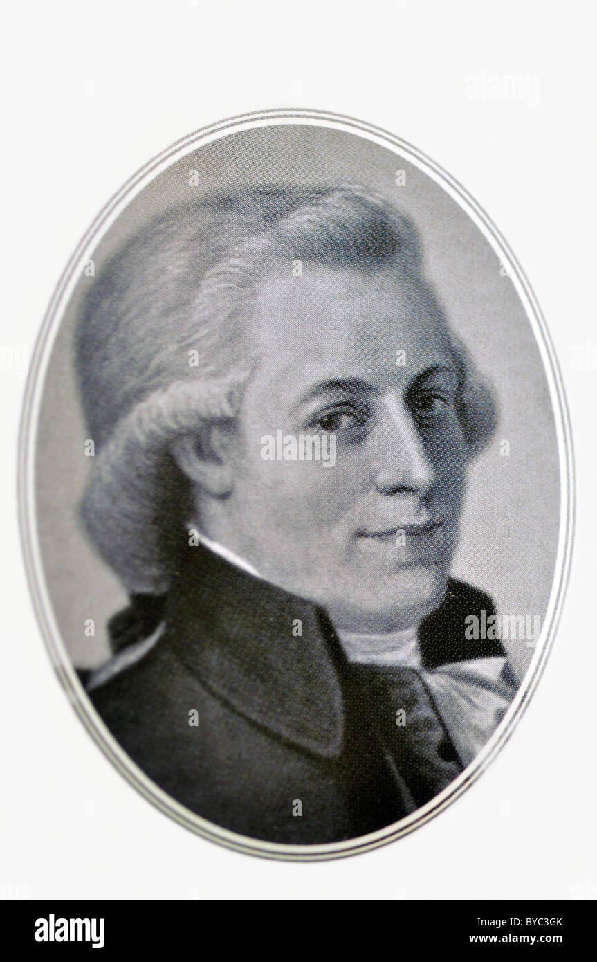 Wolfgang Amadeus Mozart portrait Stock Photo