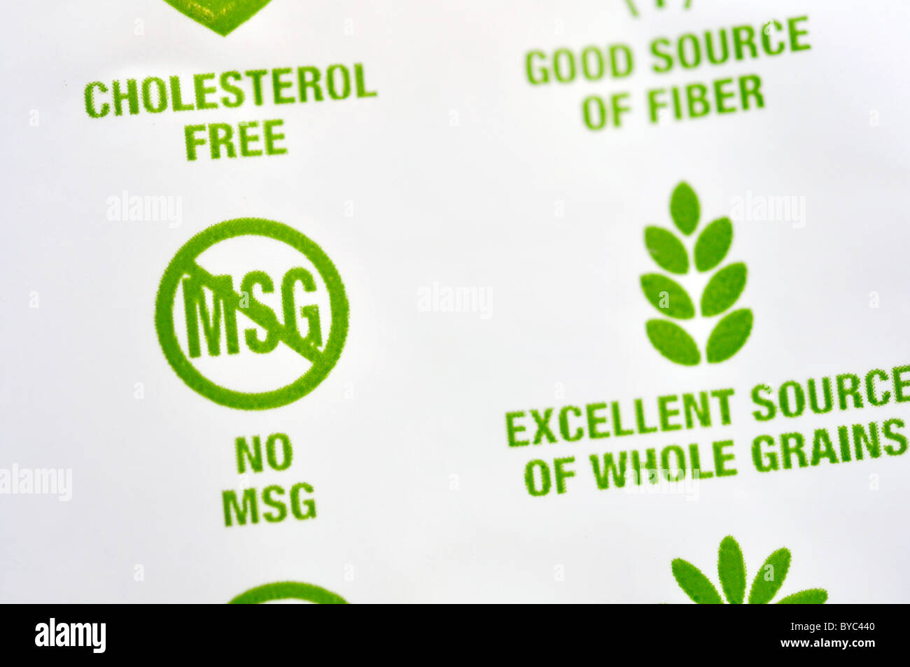 No MSG signs on corn chips package Stock Photo Alamy