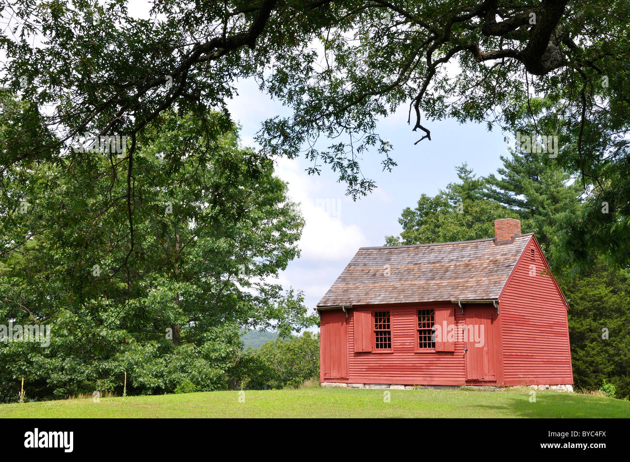 The Nathan Hale Schoolhouse in East Haddam is a one room school, built in 1750 Connecticut