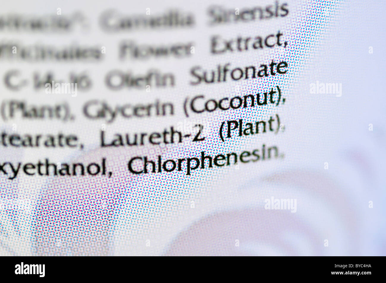 Ingredient list on liquid hand soap bottle Stock Photo Alamy