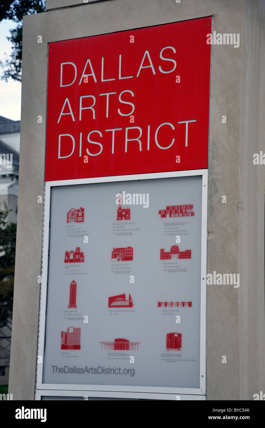 Dallas Arts District sign, Dallas, Texas, USA Stock Photo - Alamy