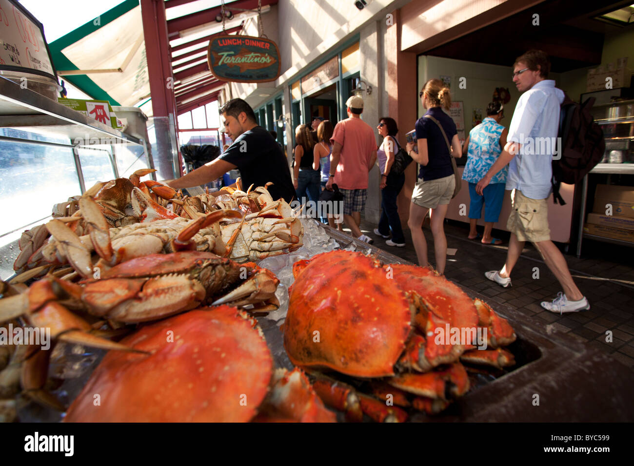 Fish market at Fisherman's Wharf, San Francisco, CA Stock Photo