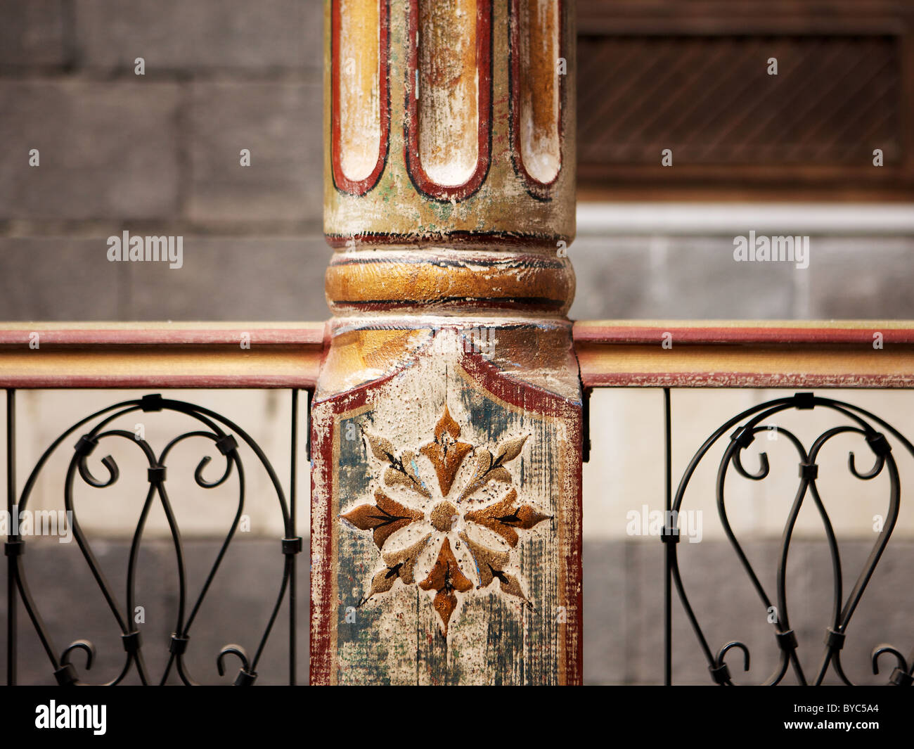 Interior of restored traditional courtyard house, Damascus, Syria Stock