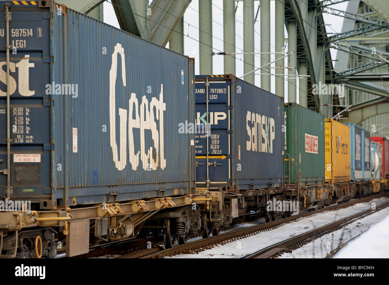 German Container Train Intermodal Cargo Stock Photos & Intermodal Cargo Stock Images - Alamy