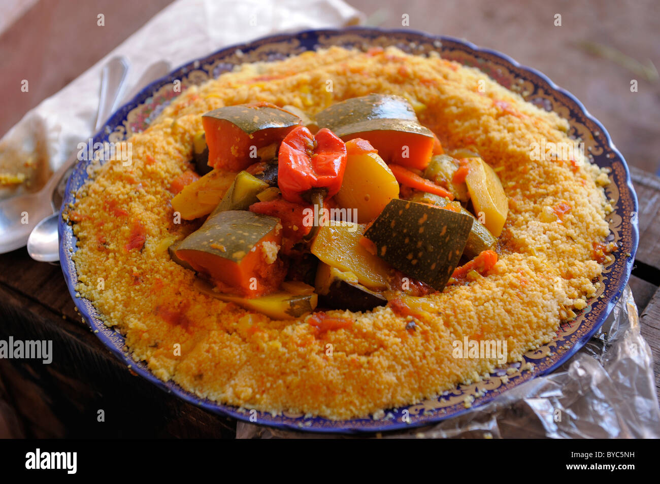 Moroccan Couscous Salad , moroccan cuisine , traditional food of morocco Stock Photo