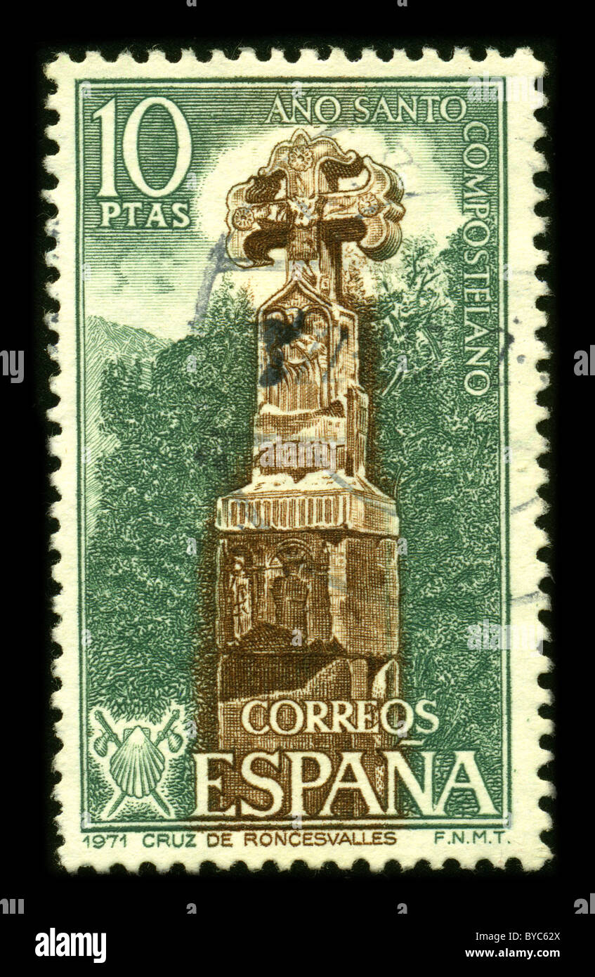 SPAIN CIRCA 1971 A stamp dedicated to the Jacobean Holy Year is