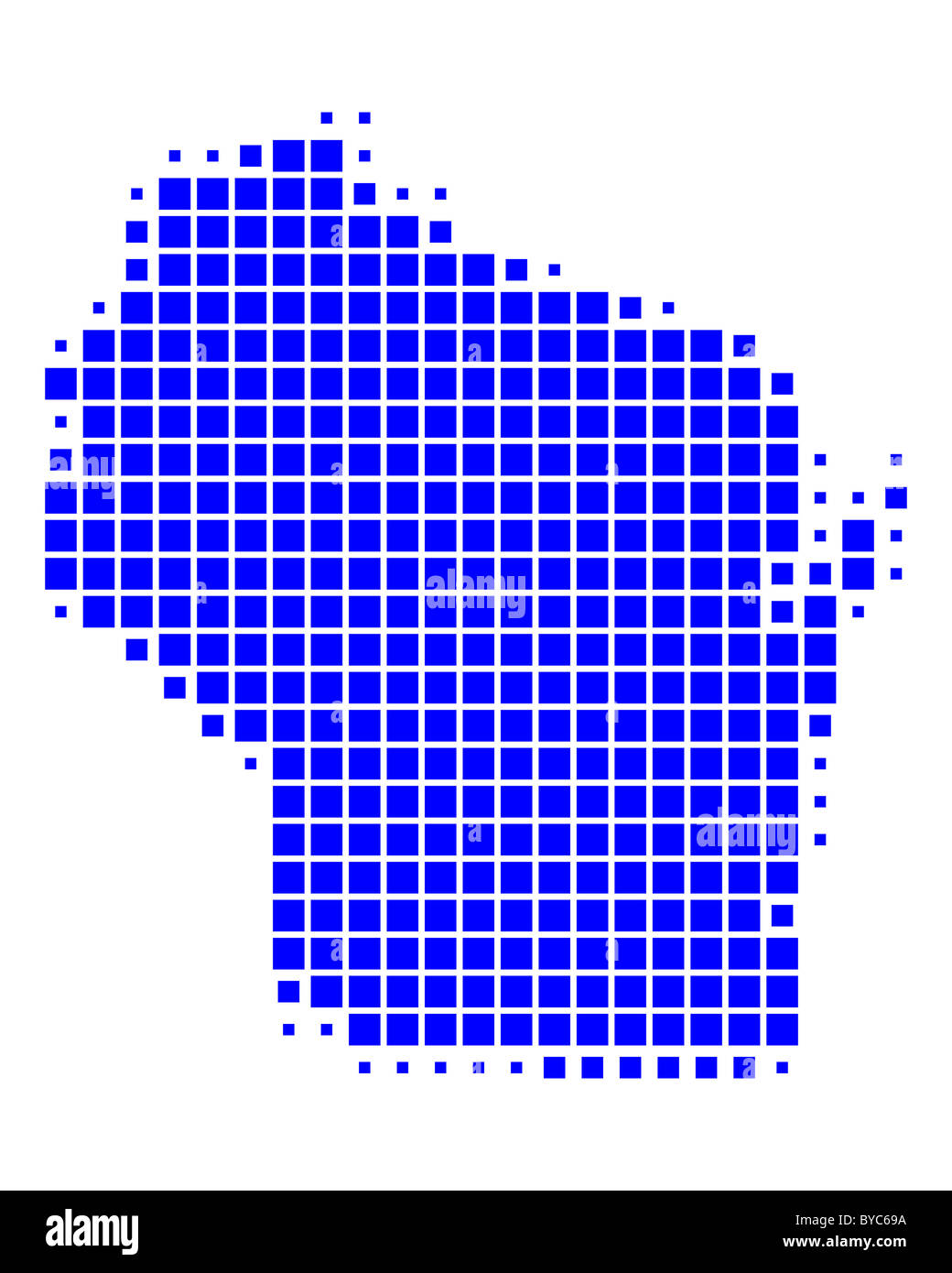 Wisconsin Map Blue Map of Wisconsin Stock Photo - Alamy