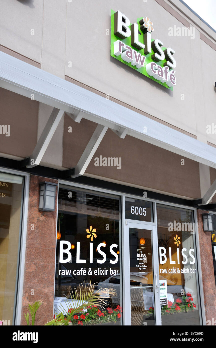 BLISS raw food cafe, Dallas, Texas, USA Stock Photo Alamy
