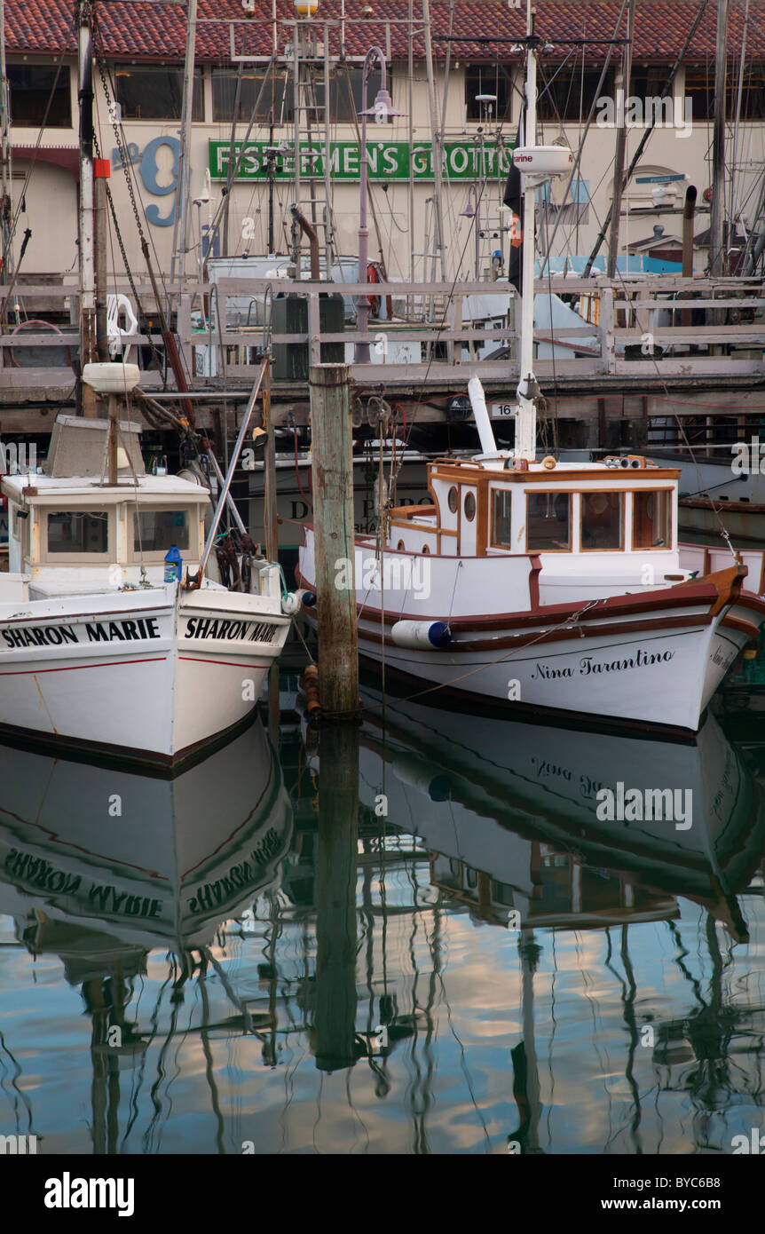 Monterey Hull Boats, Fisherman's Wharf, San Francisco, CA Stock Photo