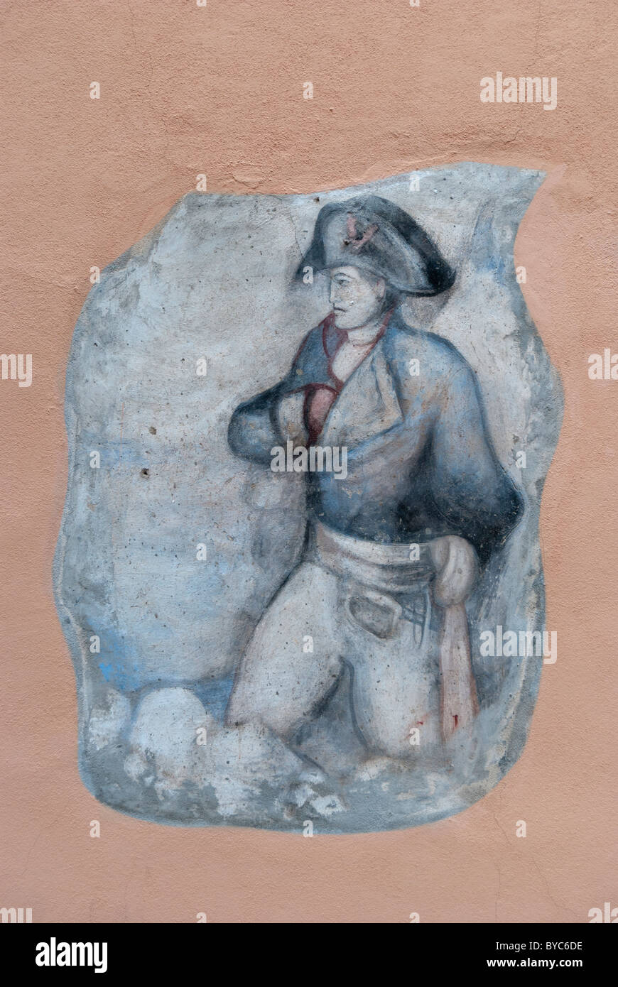 Napoleone wall painting in Marciana Stock Photo