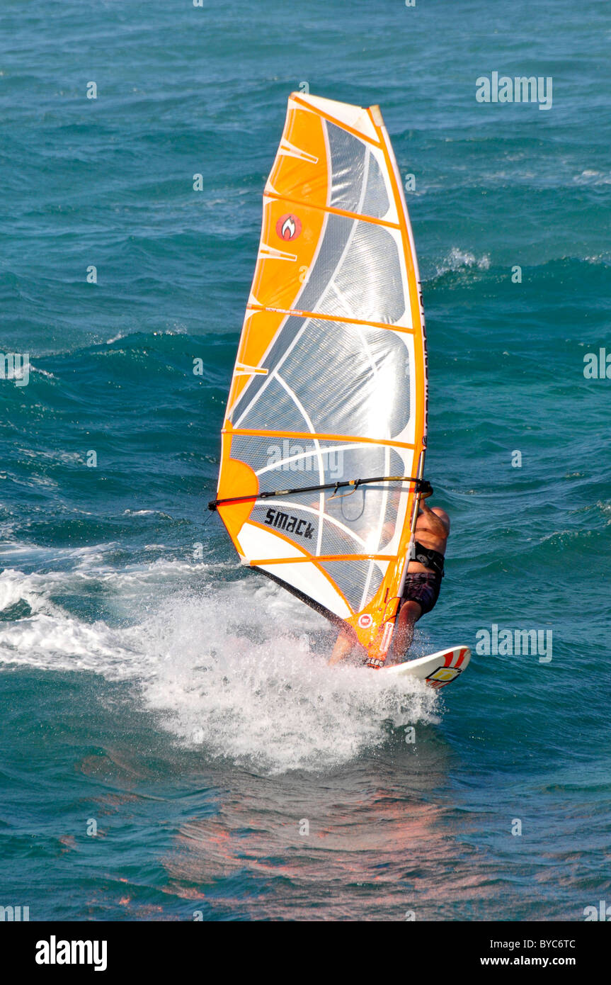 Windsurfing Kanaha Beach Maui Hawaii Pacific Ocean Stock Photo Alamy