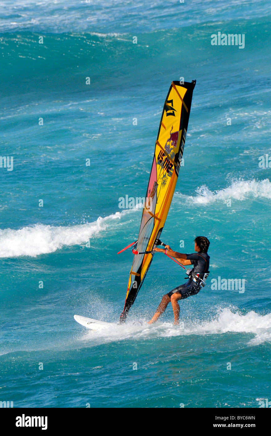 Windsurfing Kanaha Beach Maui Hawaii Pacific Ocean Stock Photo Alamy