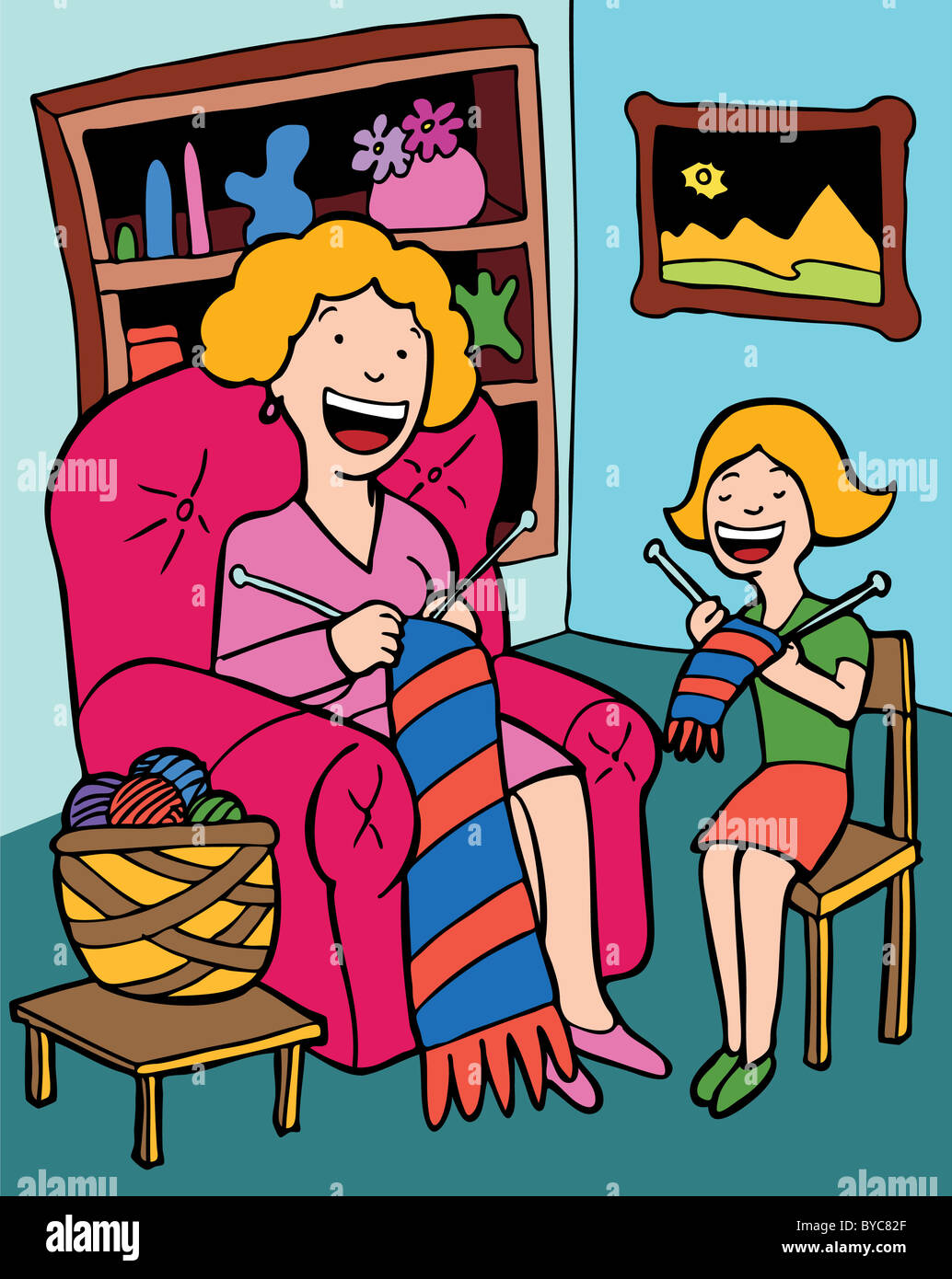 Grandmother and granddaughter clipart hi-res stock photography and ...
