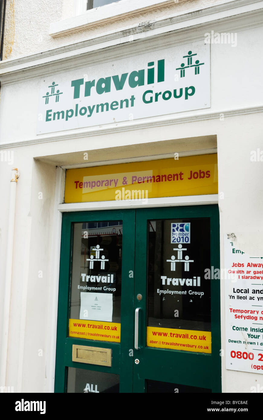 Travail employment agency, Aberystwyth, Wales. Stock Photo