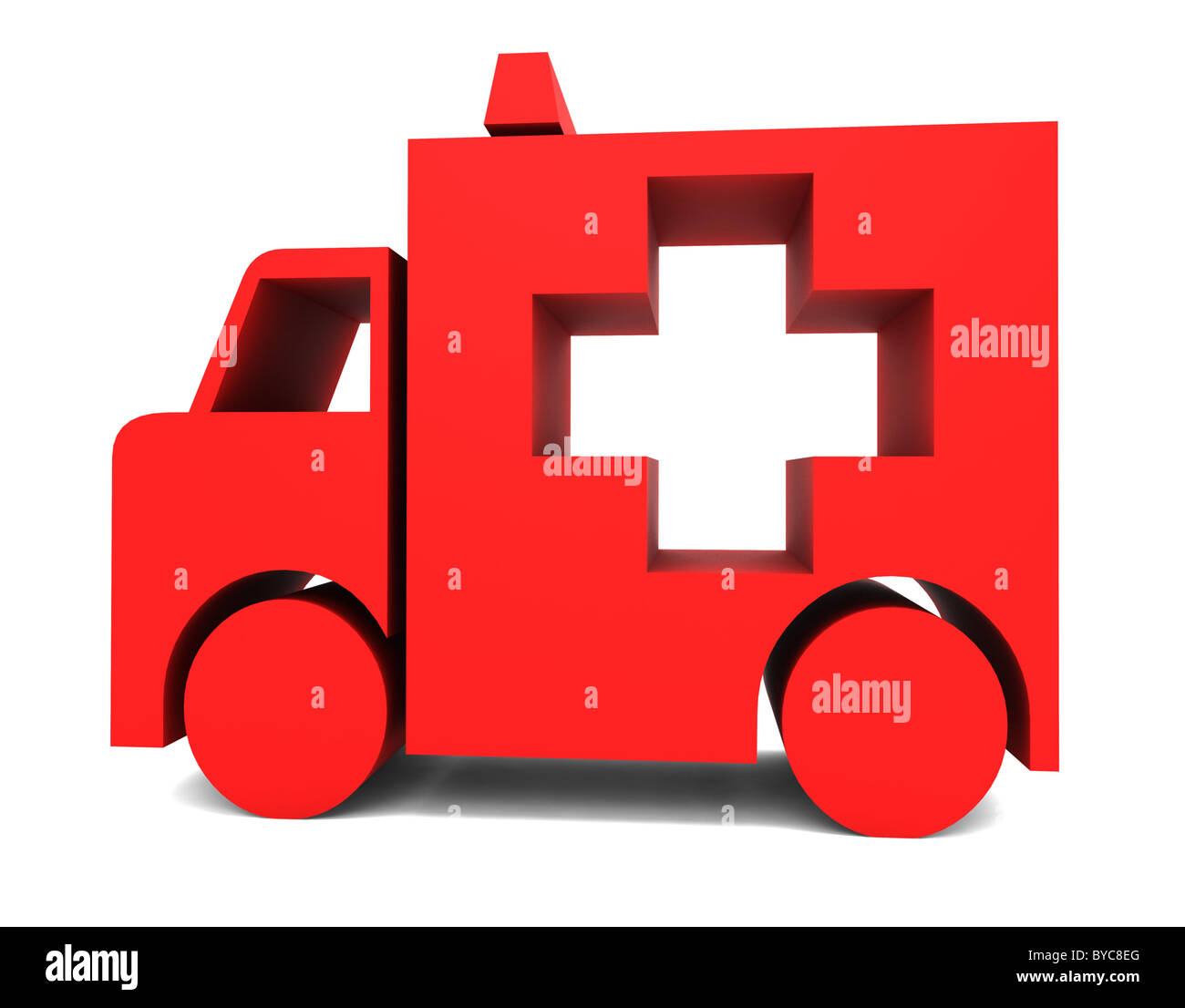 red ambulance vehicle illustration Stock Photo