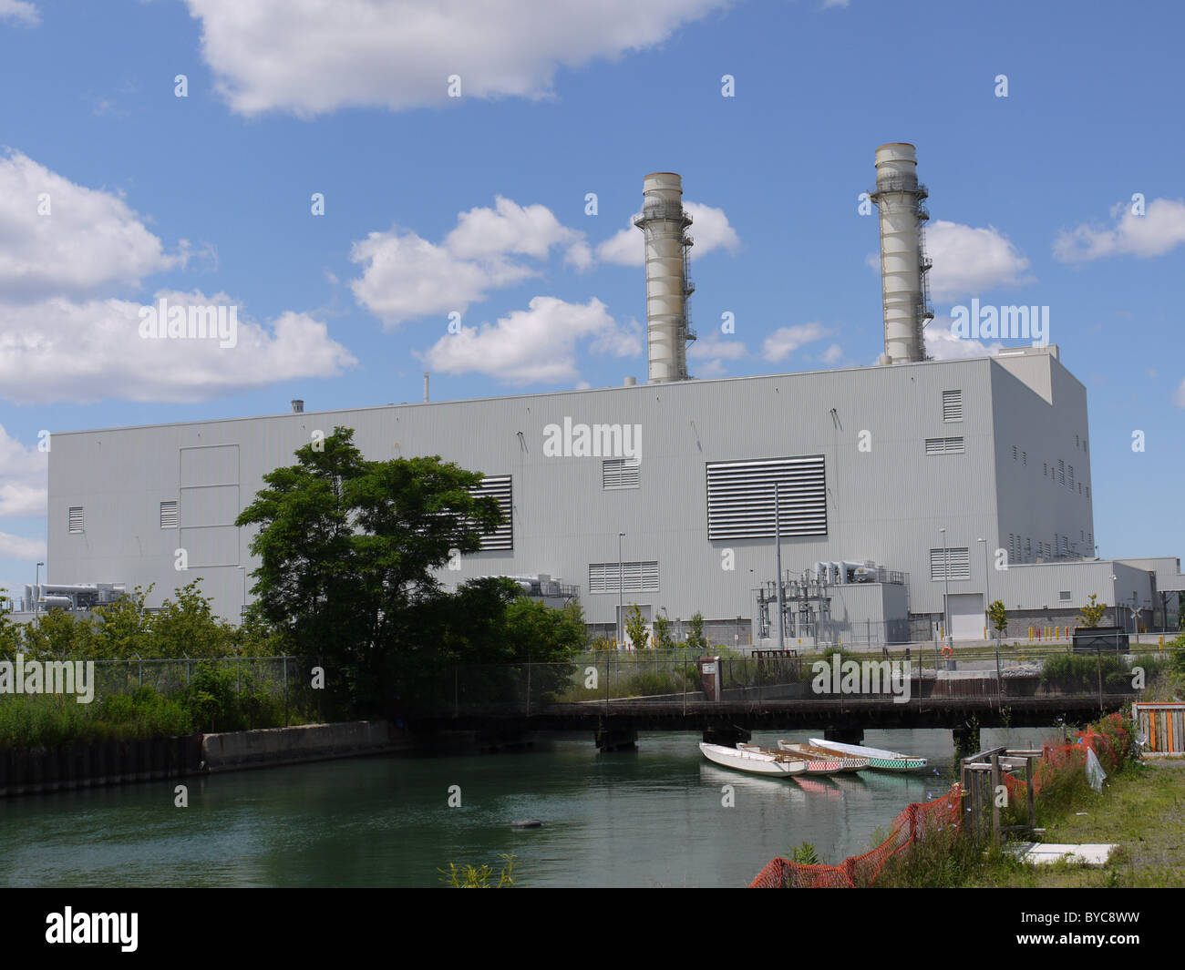 Gas turbine electric power generation station Stock Photo
