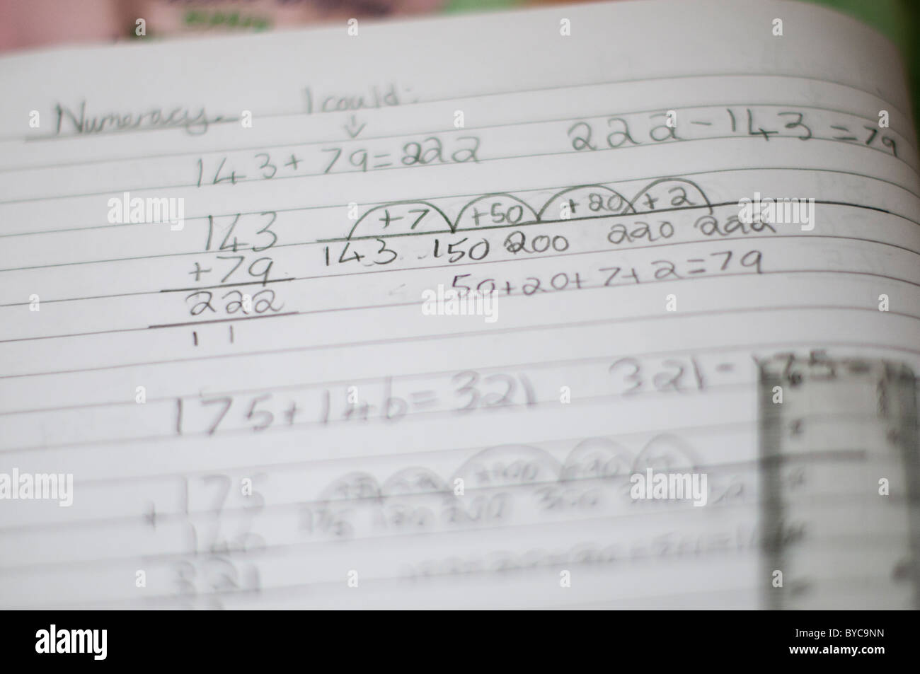 Child's homework-close-up Stock Photo