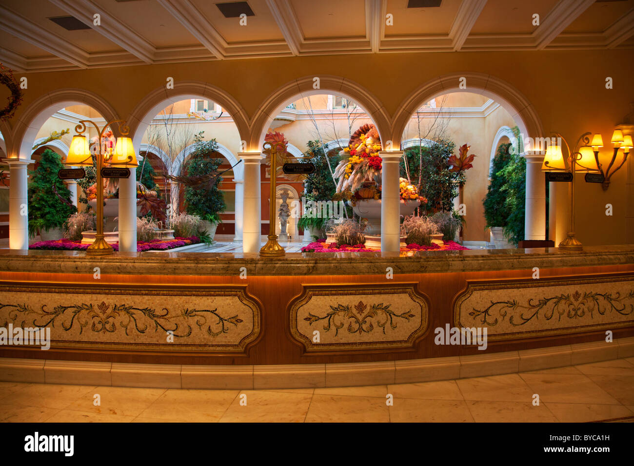 Lobby of Bellagio Resort and Casino, Las Vegas, Nevada Stock Photo