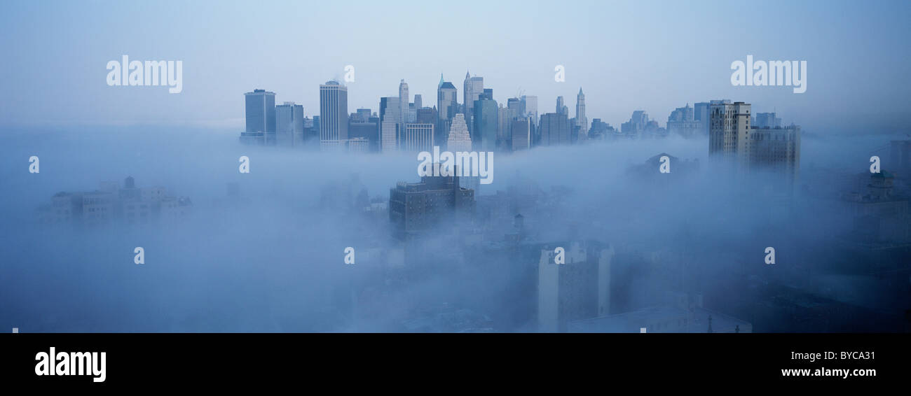Early morning cloud inversion New York city Stock Photo - Alamy