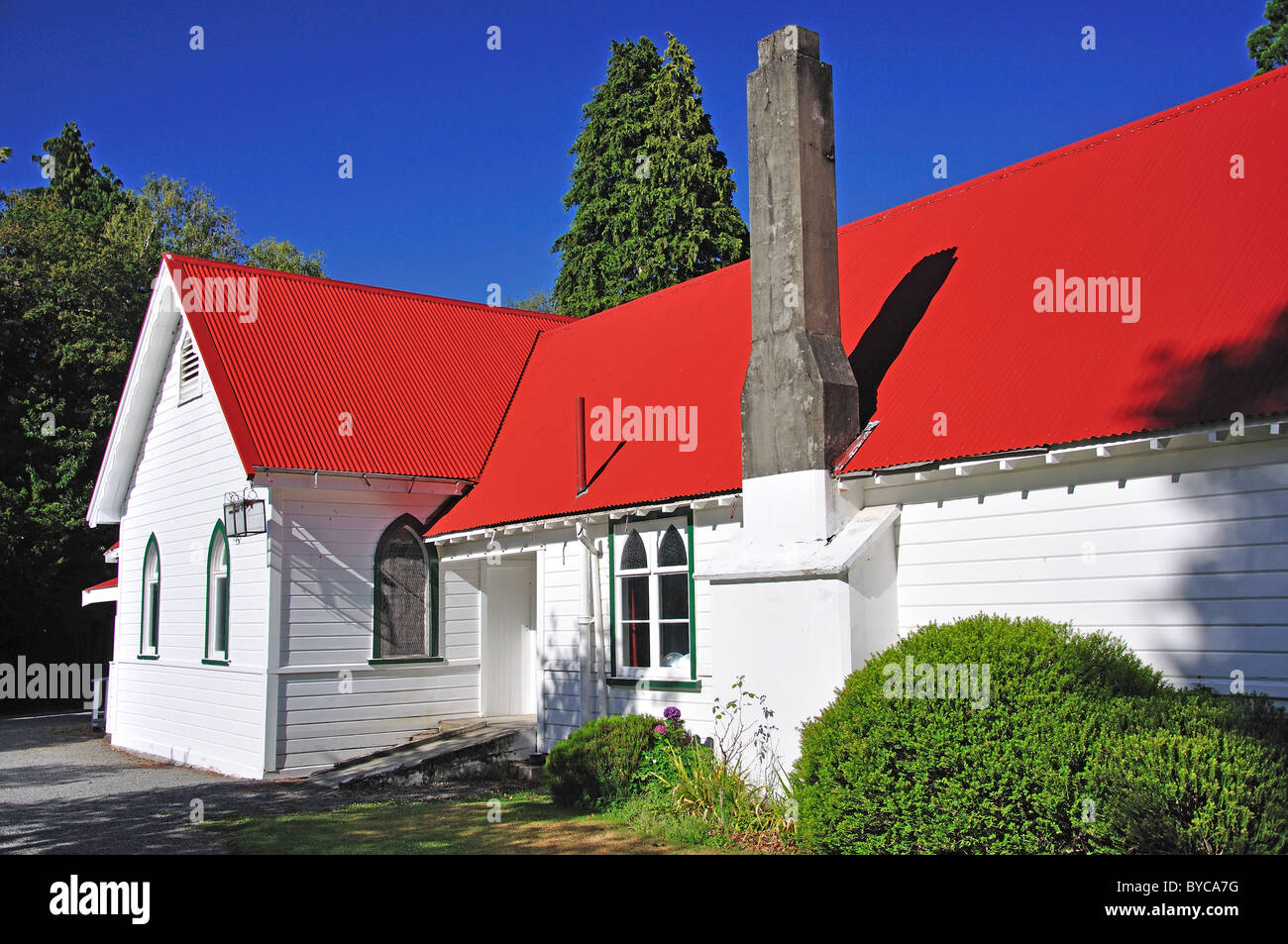 Hanmer Memorial Hall, Jollies Pass Road, Hanmer Springs, North Canterbury, Canterbury Region, South Island, New Zealand Stock Photo